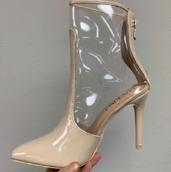 Shoes - Nude Transparent Bootie 3 inch heel